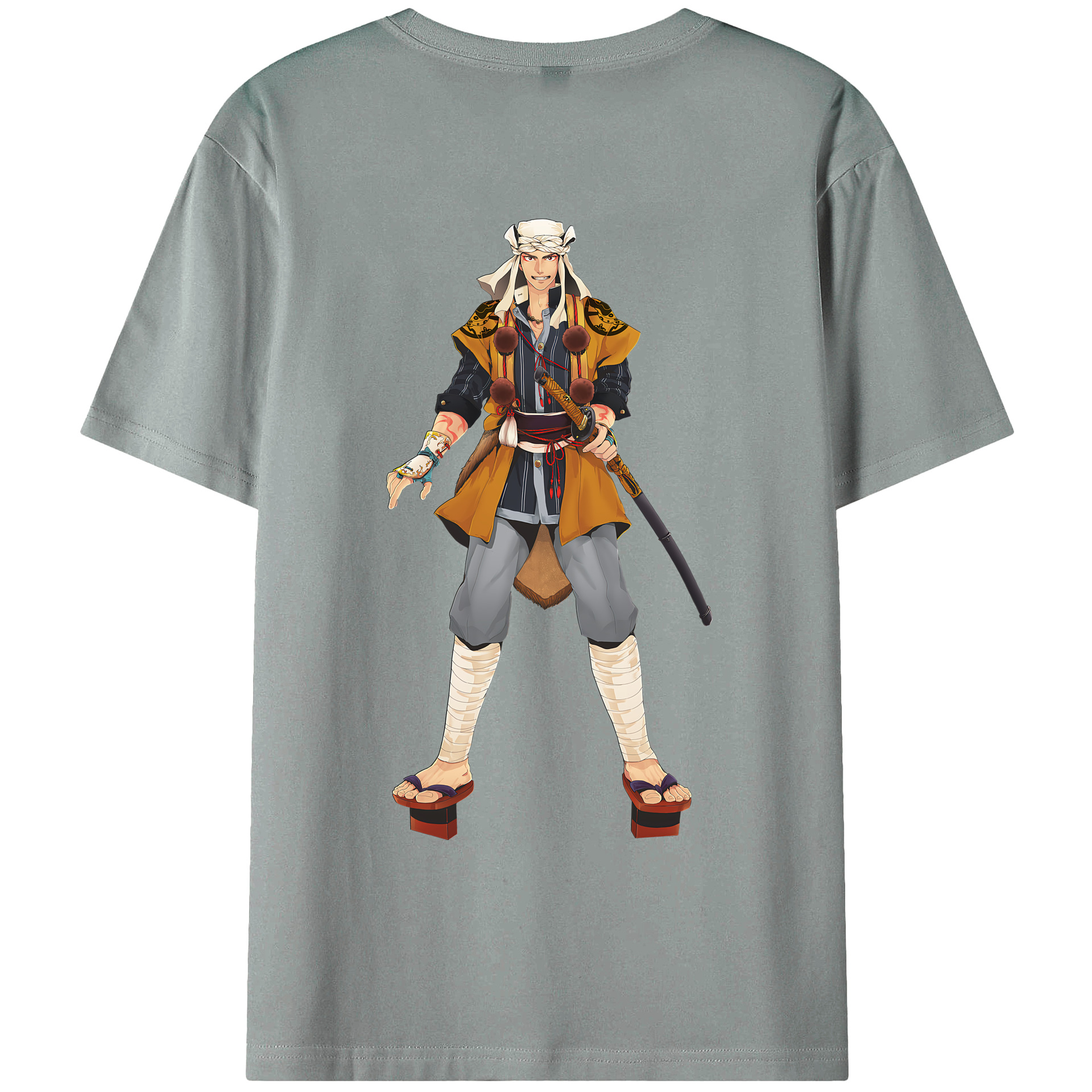 （画像用） 刀剣乱舞 Touken Ranbu 綿100％ メンズ半袖Tシャツ（バックプリント） 通気性